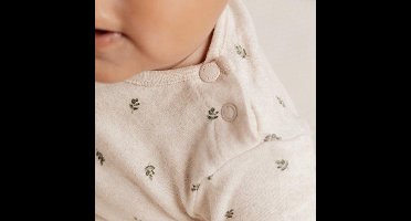 Little Dutch Shirt lange mouw - Maat 44 - T-shirt Jongens & Meisjes - Green Leaves, Beige - Little Farm