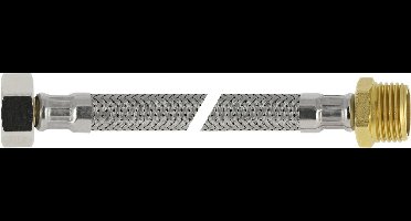 Flexibele aansluitslang - rvs gevlochten - binnendraad x buitendraad - 1/2 - DN8 - lengte 35cm