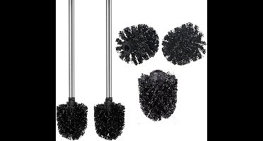 Boraboi® Toiletborstelset met Verwijderbare Borstelkoppen en Roestvrijstalen Handgreep voor Badkamerreiniging