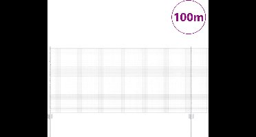 vidaXL - Hek - met - Paal - Zilverkleurig