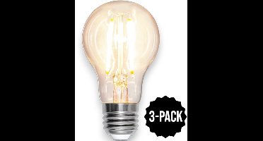 3-Pack | Standaard bol - E27 - 7W - Extra Warm Wit - 2700K - Filament - Helder