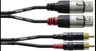 Cordial Audiokabel XLR f-Cinch 3 m Rean stekker CFU 3 FC - Audio kabel