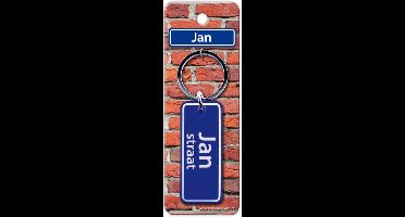 Paper Dreams Sleutelhanger Straatnaam Jan 9 Cm Staal Blauw