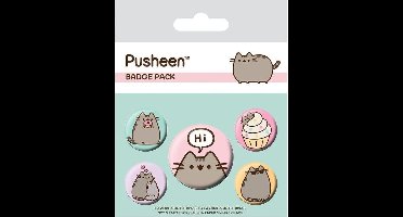 Pusheen - Says Hi - 5 Pack Badges Buttons -Pins - Anime