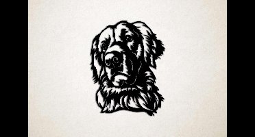Wanddecoratie - Hond - Golden Retriever 7 - L - 95x75cm - Zwart - muurdecoratie - Line Art