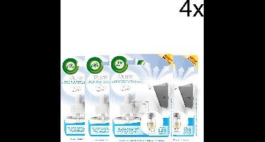 Air Wick Elektrische Geurverspreider Luchtverfrisser - Pure Zachtheid van Katoen - Starterkit 19ml x4