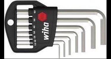 Wiha Stiftsleutelset in Classic houder zeskant 8-delig hoogglans vernikkeld - 01172