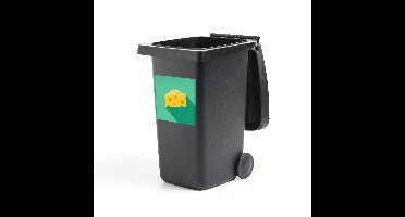 Container sticker Kaas illustratie - Illustratie van een stuk kaas met gaten Klikosticker - 40x40 cm - kliko sticker - weerbestendige containersticker