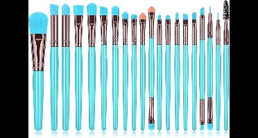 Professionele Make-up Kwasten | Beauty Care Tools | 20-delige Make-up Kwastenset | Gecombineerde Kwastenset | Blauw-Zilver
