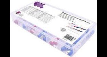 TRU COMPONENTS T1904C071 Assortiment kabelschoenen 0.50 mm² - 2.50 mm² Rood, Blauw 120 onderdelen