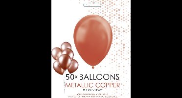 50 Koperkleurige metallic ballonnen.