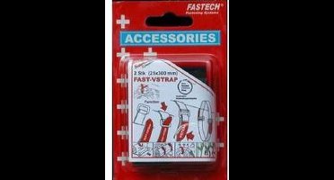 FASTECH® 688-330KC Klittenband Met riem Haak- en lusdeel (l x b) 300 mm x 25 mm Zwart, Rood 2 stuk(s)