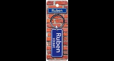 Paper Dreams Sleutelhanger Straatnaam Ruben 9 Cm Staal Blauw