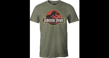 Jurassic Park - Vintage Logo Kaki T-Shirt - S