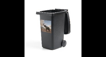 Container sticker Olifant - Trompetterende olifant in de woestijn - 40x40 cm - kliko sticker - weerbestendige containersticker