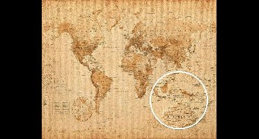 GBeye Poster - Worl Map Antique Style - 40 X 50 Cm - Multicolor