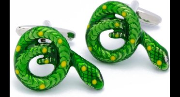 Manchetknopen - Groene Boompython Slang