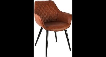 Countryfield Eetkamerstoel Cordoba 60 X 84 Cm Kunstleer/staal Cognac