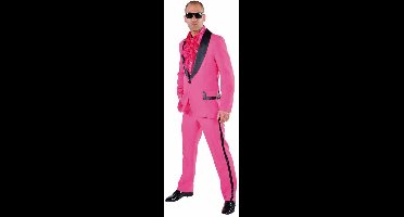 Jaren 80 & 90 Kostuum | Foute Roze Smoking | Man | Small | Carnaval kostuum | Verkleedkleding