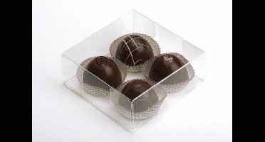 Plastic Doosjes voor chocolade Truffels 10,8x4,1x10,8cm (25 stuks) | Geschenkdoos