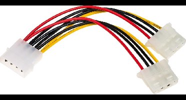 Akyga Molex-Adapterkabel Voor Pc, Voeding, Harde Schijf, Ssd, 0-15 Meter, Splitter 2X