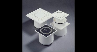 Dyka vloerput binnenwerk ABS D15 met RVS rooster 15x15cm