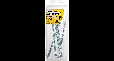 Spaanplaatschroeven Platkop Pozidriv Verzinkt 6.0x100mm. lang. Deltafix.