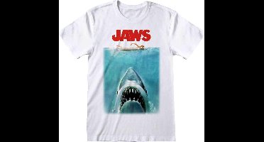Jaws Poster Heren T-shirt - wit - XXL