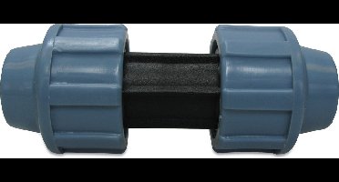Unidelta Koppeling PP 63 mm knel 16bar zwart/blauw DVGW/KIWA/WRAS