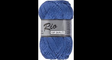 Lammy yarns Rio katoen garen - jeans blauw (039) - pendikte 3 a 3,5 mm - 1 bol van 50 gram