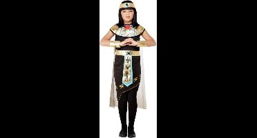 Smiffys - Deluxe Egyptian Princess Kinder Kostuum - Kids tm 12 jaar - Zwart/Goudkleurig