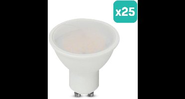 V-TAC VT-271-N-N LED Spots - 100lm/w - GU10 - Lens 100° - IP20 - Wit - 10W - 1000 Lumen - 3000K - Set van 25