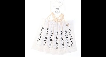 Textiel kadohanger Surprise in diverse kleuren en stijlen - 24 stuks