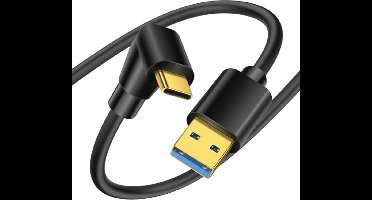 USB Type C Kabel 90 Graden - Snelladen en Datatransfer, Geschikt voor Notebook, PC, Tablet, en Telefoon (0.25m)