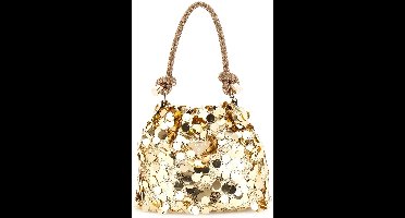 GUESS avondtas schoudertas Holiday Shine Pochette Mini Gold goudkleurig