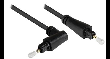 Digitale optische Toslink audio kabel met haakse connector en draaibare kop - 4mm / zwart - 2 meter
