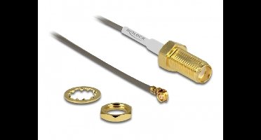 MHF I (v) - SMA (v) kabel - Micro Coax (1,37 mm) - 50 Ohm / grijs - 0,20 meter