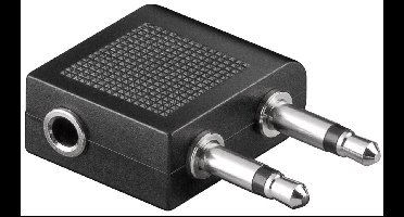 3,5mm Jack stereo audio vliegtuigadapter - haaks / zwart