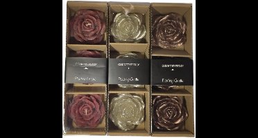 Drijfkaarzen roos koper, zilver, rood (set 3) - Countryfield