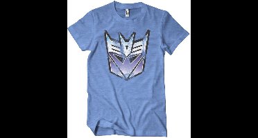 Transformers Distressed Decepticon Shield T-Shirt Blue/Heather-S