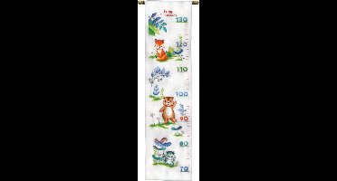 Vervaco - Telpakket kit - Geboorte - Groeimeter - Diertjes - PN-0204400 - Borduren - Borduurpakket - Borduurpakket geboorte - Borduurpakket volwassenen