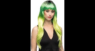 Boland - Pruik Mystic Groen - Golvend - Lang - Vrouwen - Fee - Fantasy - Cosplay - Carnaval - Themafeest