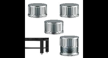 Verstelbare meubelpoten 4 stuks - Zelfklevende stelpoten - Keukenpoten - Verstelbare hoogte 2,3-3,9 cm - Metalen poten voor meubels - Geschikt voor tafels, kasten, wasmachines