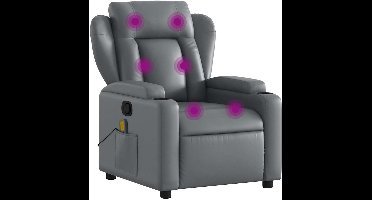 vidaXL - Massagestoel - verstelbaar - kunstleer - grijs