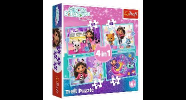 Gabby's Poppenhuis Puzzels 4-in-1: Grote Avontuur Gabby (207 Stuks)