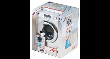 Klein Toys Miele wasmachine - 18,5x26x18 cm - incl. roterende trommel, watertoevoer, waterafvoer en geluidseffecten - wit