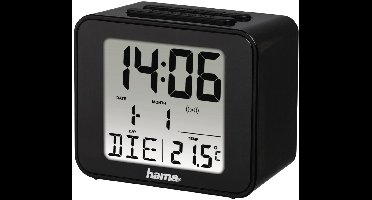 Hama Draadloze wekker "Cube", zwart