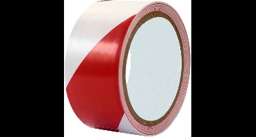 Rillprint-vloermarkeringsband - 50 mm x 33 m - rood/wit