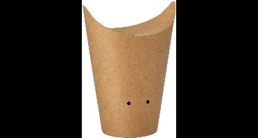 50 Friet Scoops, kraft karton rond Ø 6 cm · 14 cm bruin small