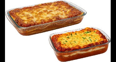 Cookinglife Ovenschalen Italian 2-delig 1,6 & 3 L – Borosilicaatglas – Gelijkmatig Bakken